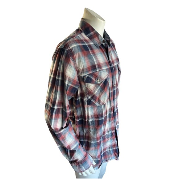 Carhartt Relaxed Fit Button Down Long Sleeve Shirt Men L Tall Pearl Snap Plaid - Picture 4 of 10